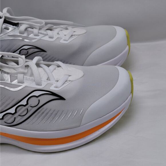 Saucony Womens 7 Endorphin KDZ Running Shoes White Silver Orange Youth 5.5M - Picture 4 of 15